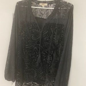 Vintage America XL blouse with lace sleeves